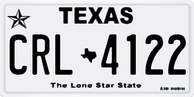 TX license plate CRL4122