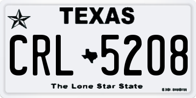 TX license plate CRL5208