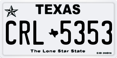 TX license plate CRL5353