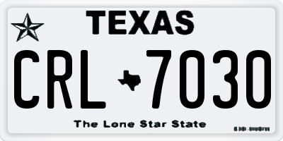 TX license plate CRL7030