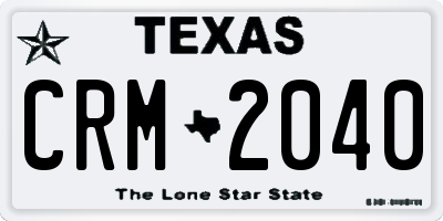 TX license plate CRM2040