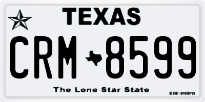 TX license plate CRM8599
