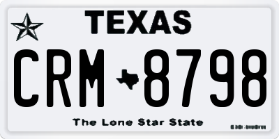 TX license plate CRM8798