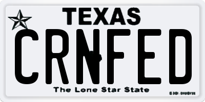 TX license plate CRNFED