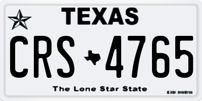 TX license plate CRS4765