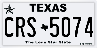 TX license plate CRS5074