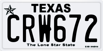 TX license plate CRW672