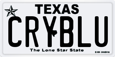 TX license plate CRYBLU