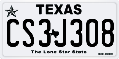 TX license plate CS3J308