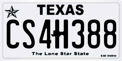 TX license plate CS4H388