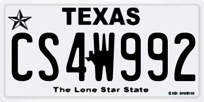 TX license plate CS4W992