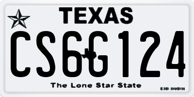 TX license plate CS6G124