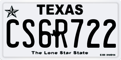 TX license plate CS6R722