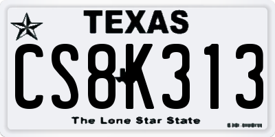 TX license plate CS8K313