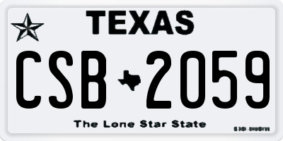 TX license plate CSB2059