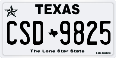 TX license plate CSD9825