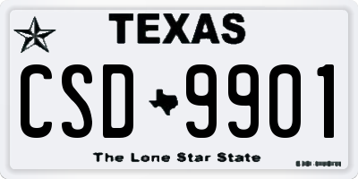 TX license plate CSD9901