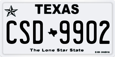TX license plate CSD9902
