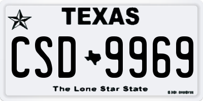 TX license plate CSD9969