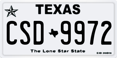 TX license plate CSD9972