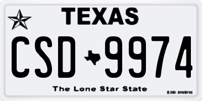 TX license plate CSD9974
