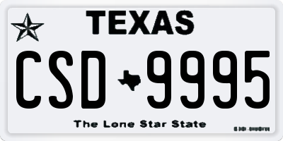 TX license plate CSD9995