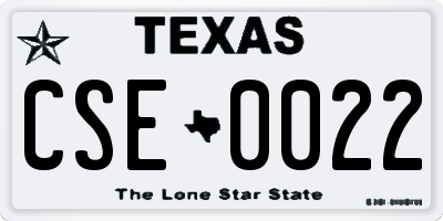 TX license plate CSE0022
