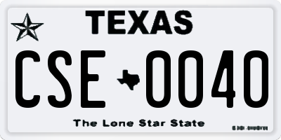 TX license plate CSE0040