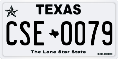 TX license plate CSE0079