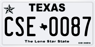 TX license plate CSE0087