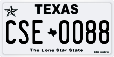TX license plate CSE0088