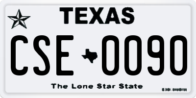 TX license plate CSE0090