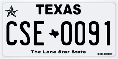 TX license plate CSE0091