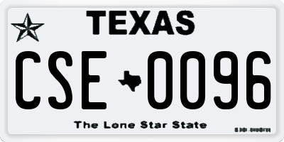 TX license plate CSE0096