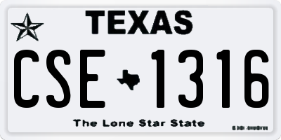 TX license plate CSE1316