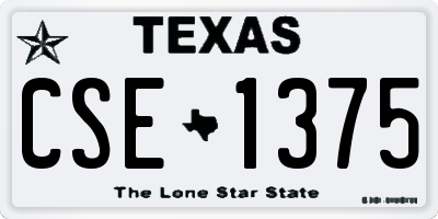 TX license plate CSE1375