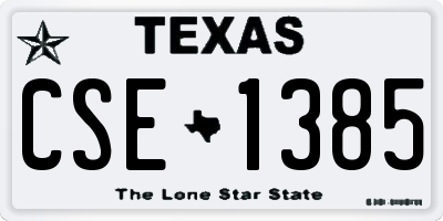 TX license plate CSE1385