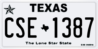 TX license plate CSE1387