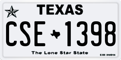 TX license plate CSE1398