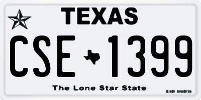 TX license plate CSE1399