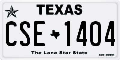 TX license plate CSE1404