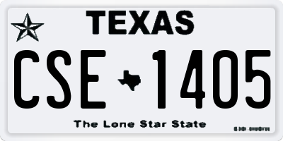 TX license plate CSE1405