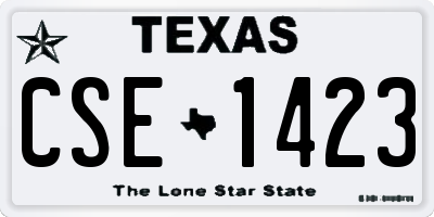 TX license plate CSE1423