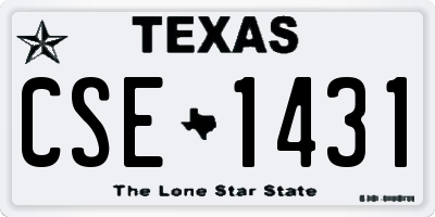 TX license plate CSE1431