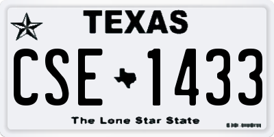 TX license plate CSE1433