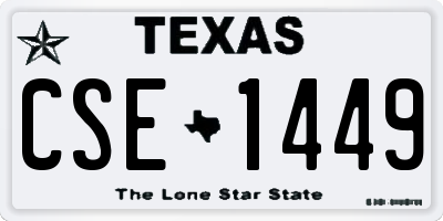TX license plate CSE1449