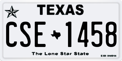 TX license plate CSE1458