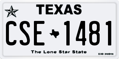 TX license plate CSE1481