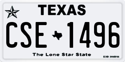 TX license plate CSE1496