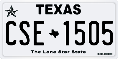 TX license plate CSE1505